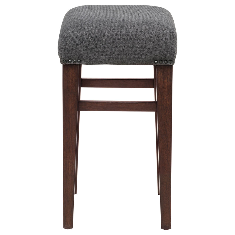 Naser Upholstered Counter Stool Grey and Dark Walnut (Set of 2)