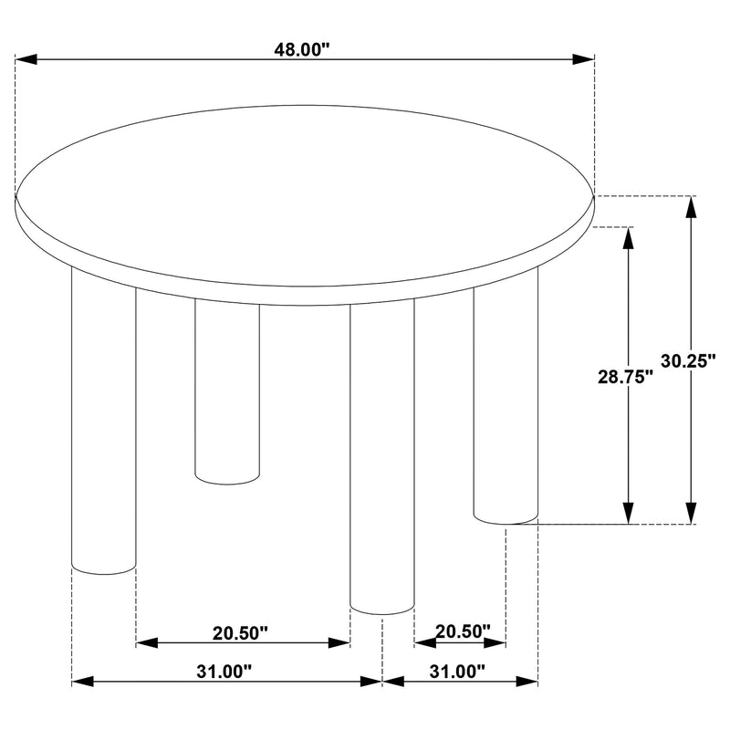 Faulkner 48-inch Round Wood Dining Table Brown Oak