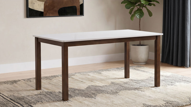 Merrin 55-inch Rectangular Dining Table White and Walnut
