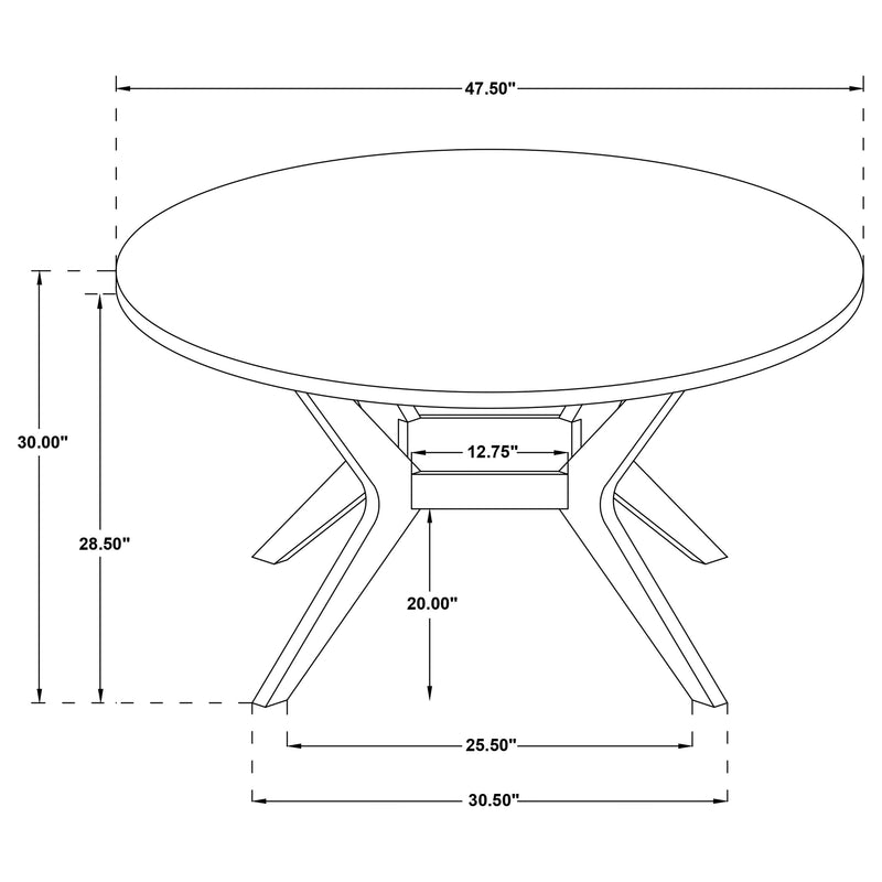 Mueller 5-piece 48-inch Round Dining Set Brown and Beige