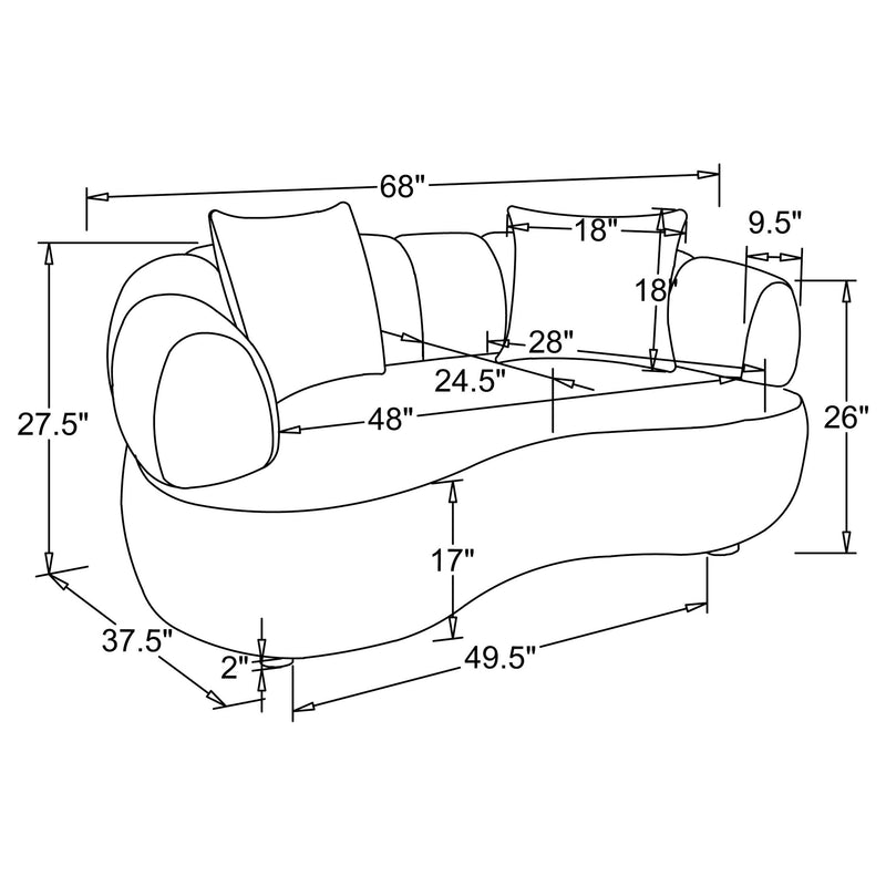 Casarin Fabric 2-Piece Channel-Back Sofa Set Brown