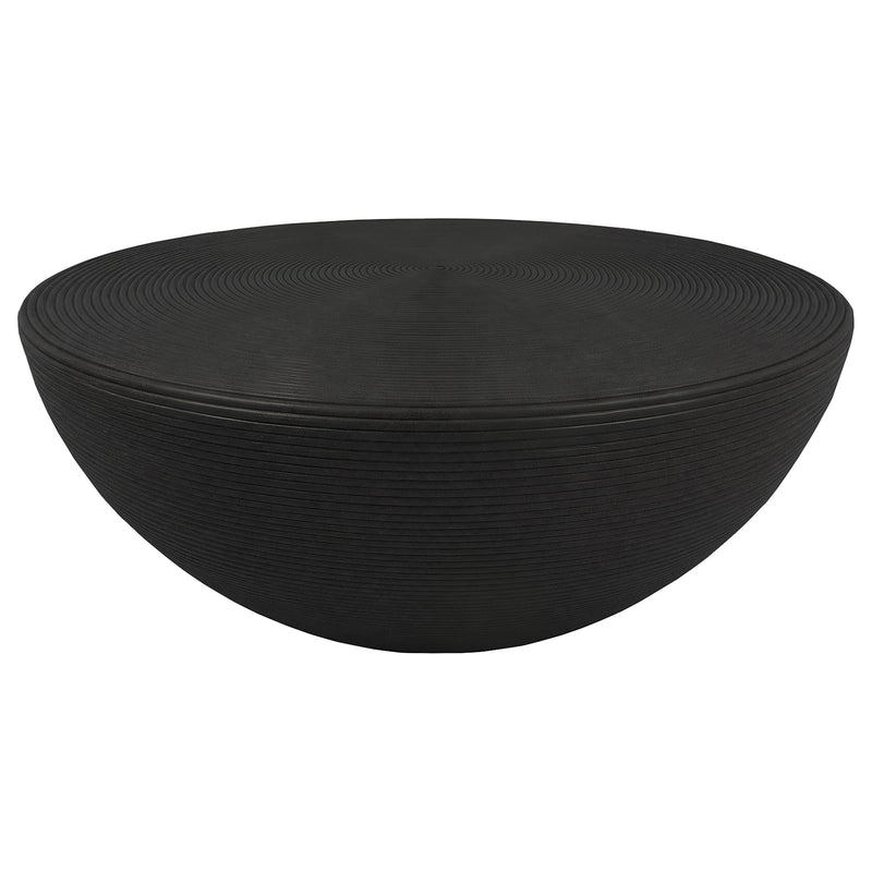 Macedo 3-Piece Transitional Round Rattan Coffee and End Table Set Black
