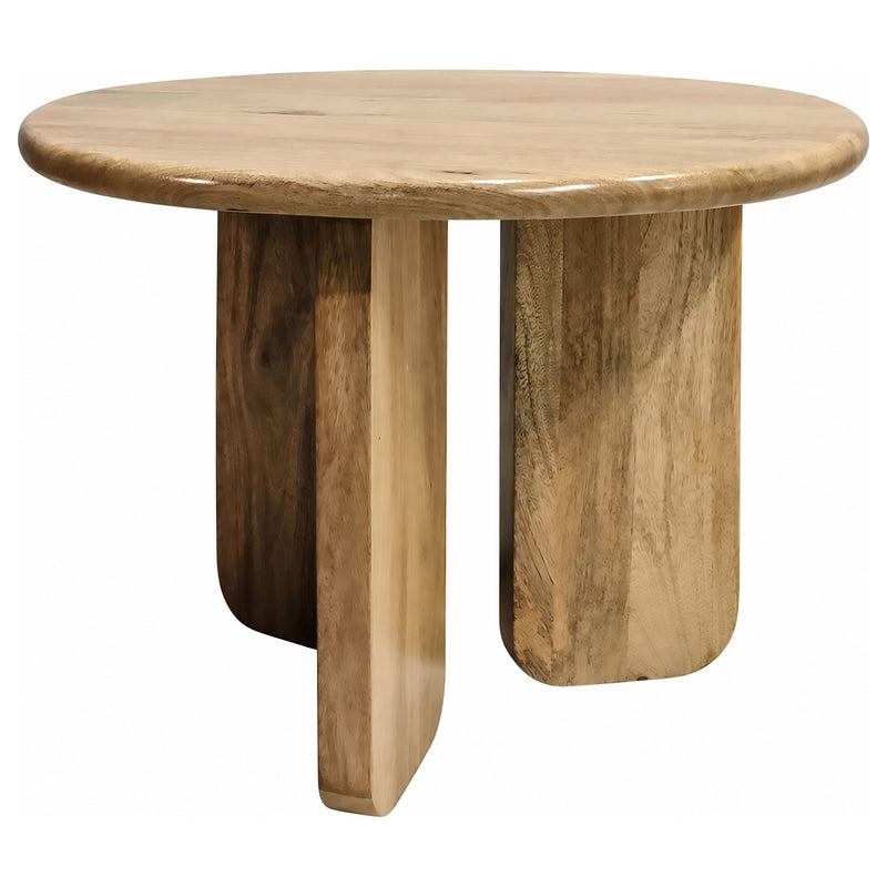Dale 2-Piece Round Mango Wood Coffee and End Table Set Natural Mango