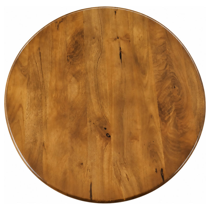 Dale 2-Piece Round Mango Wood Coffee and End Table Set Honey Mango