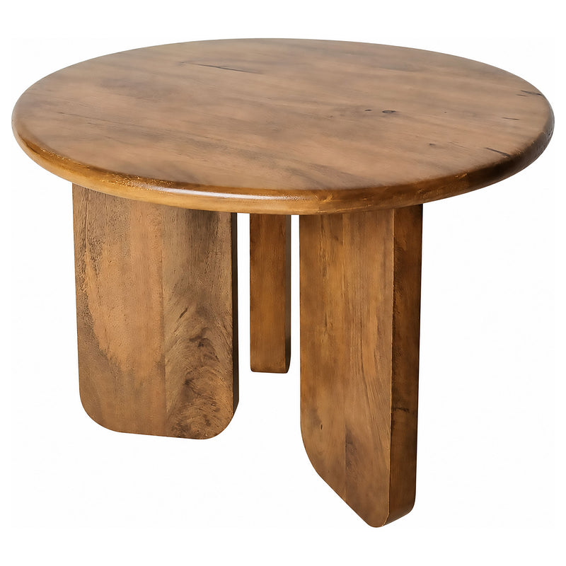 Dale 3-Piece Round Mango Wood Coffee and End Table Set Honey Mango