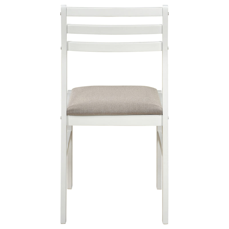 Sykes Fabric Upholstered Ladder Back Side Chair White and Beige (Set of 2)