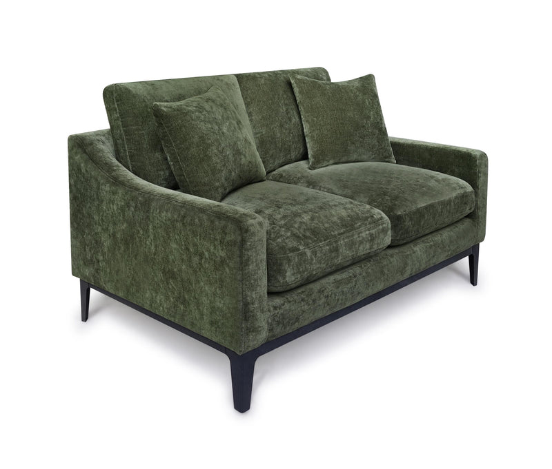 Duarte Transitional Upholstered Loveseat with Reversible Cushions Dark Moss
