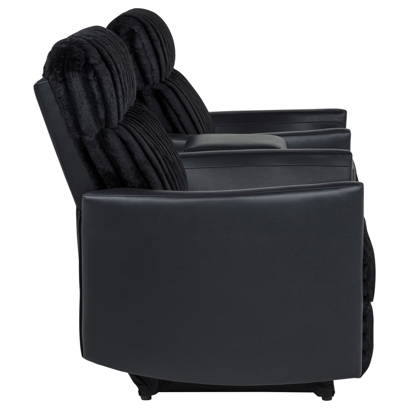 Madden 3-piece Corduroy Upholstered Manual Theater Seating Black