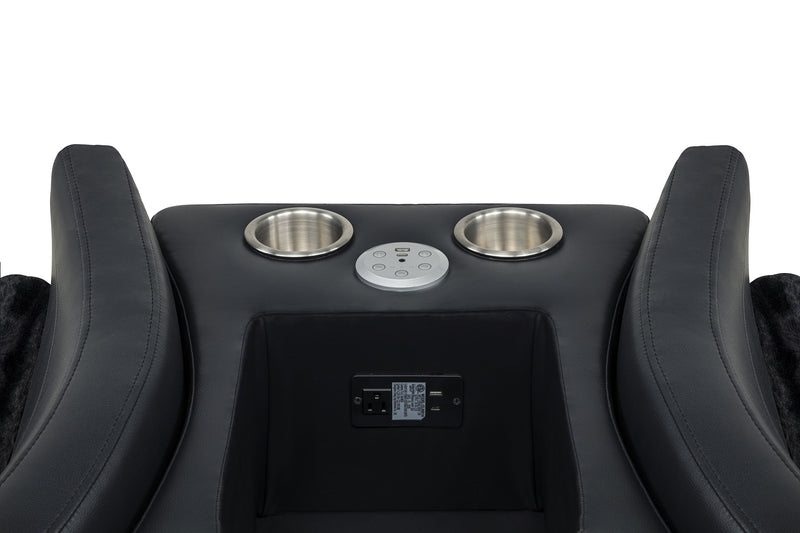 Madden 3-piece Corduroy Upholstered Manual Theater Seating Black