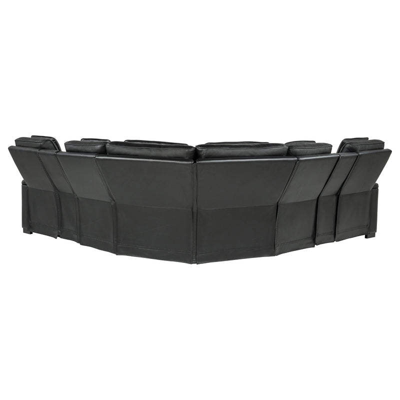 Zuma 3-Piece Dual Power Faux Leather Reclining Sectional Sofa Black