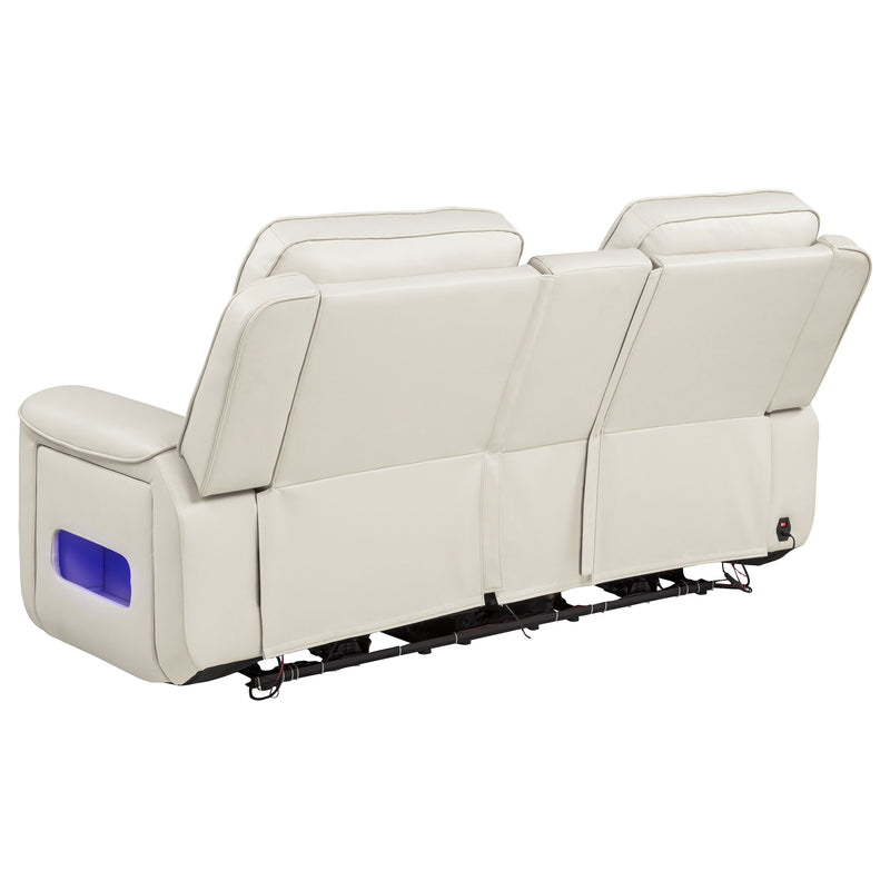 Rojas 2-Piece Dual Power Reclining Sofa Set with Drop-Down Console Greige