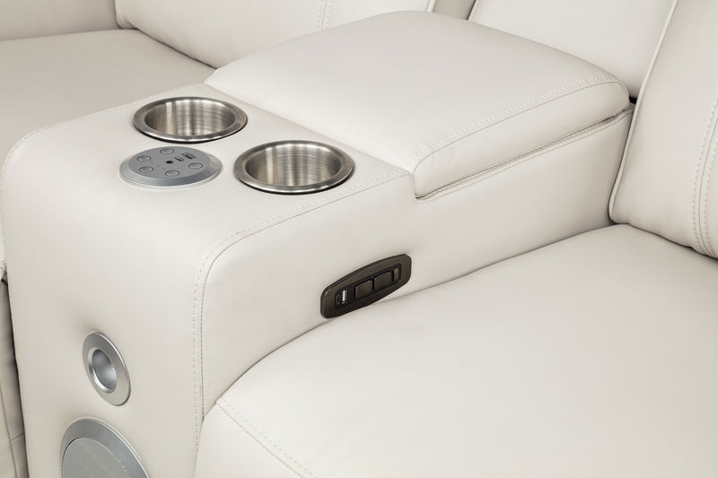 Rojas 2-Piece Dual Power Reclining Sofa Set with Drop-Down Console Greige