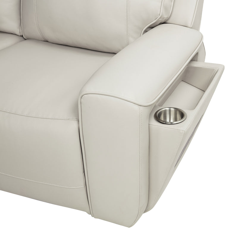 Rojas 2-Piece Dual Power Reclining Sofa Set with Drop-Down Console Greige