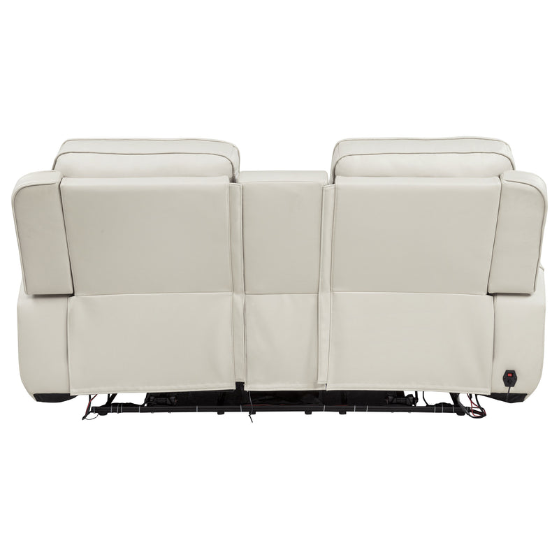 Rojas Dual Power Reclining Loveseat with Bluetooth Speakers Greige