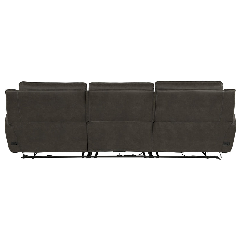 Marcell 3-Piece Transitional Power Reclining Sofa with USB Charging Grey