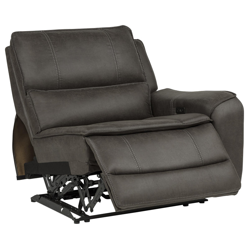 Marcell 5-Piece 3-Seat Power Home Theater Seating with Dual Consoles Grey