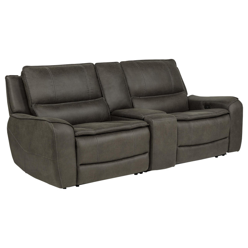Marcell 3-Piece Power Reclining Loveseat with Charging Console Grey