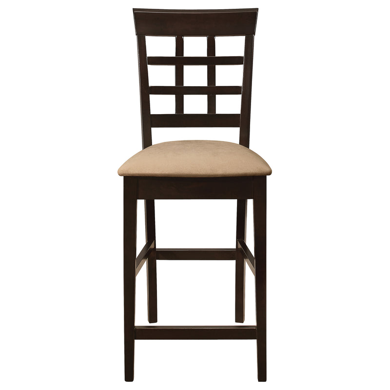 Gabriel Lattice-Back Upholstered Counter Chair Cappuccino (Set of 2)