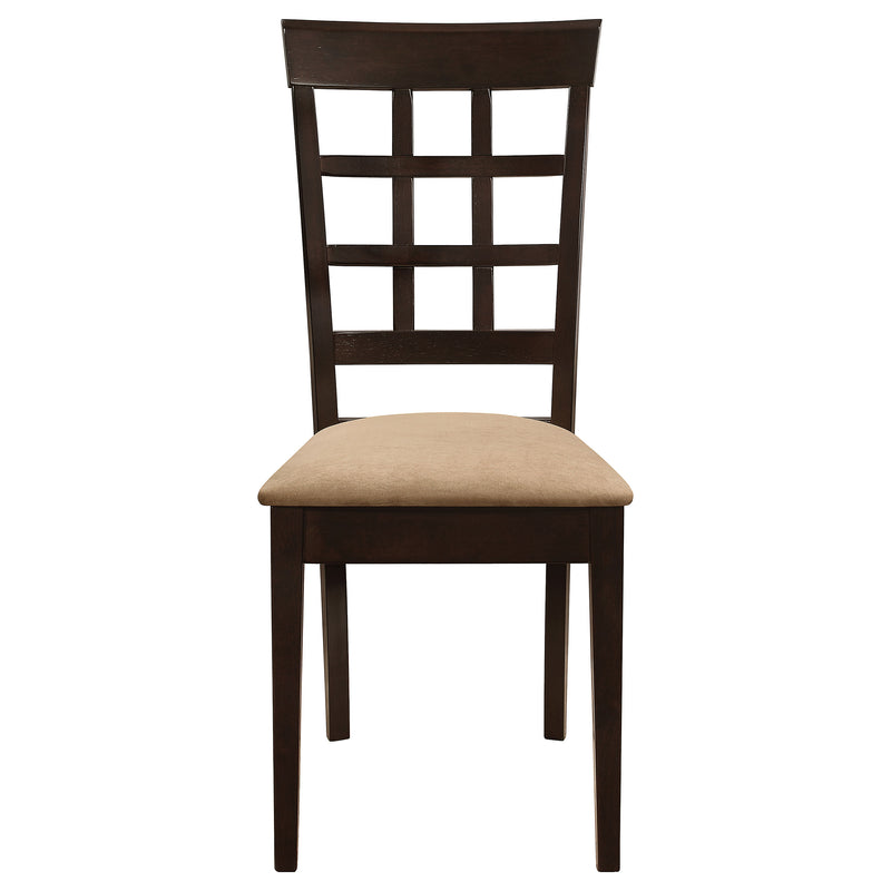 Gabriel Lattice-Back Upholstered Dining Side Chair Cappuccino (Set of 2)