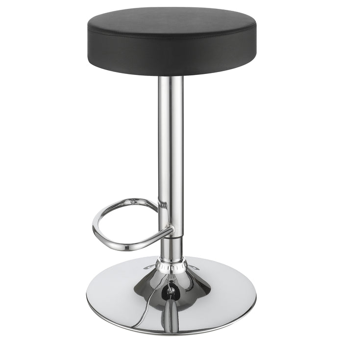 Ramses 29-inch Adjustable Bar Stool Chrome and Black