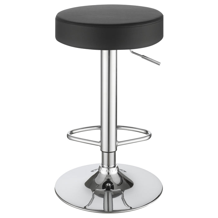 Ramses 29-inch Adjustable Bar Stool Chrome and Black