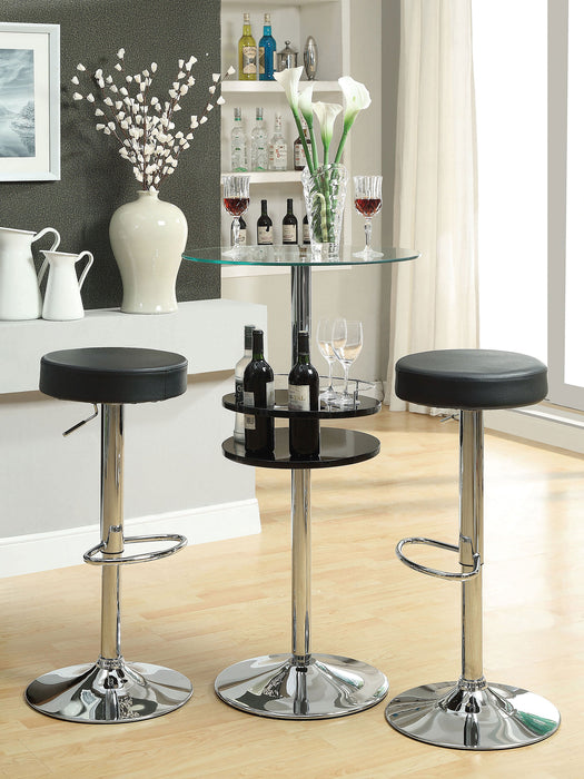 Ramses 29-inch Adjustable Bar Stool Chrome and Black