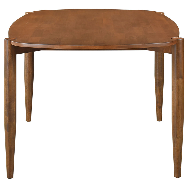 Dortch 63-inch Oval Rubberwood Dining Table with Tapered Legs Walnut
