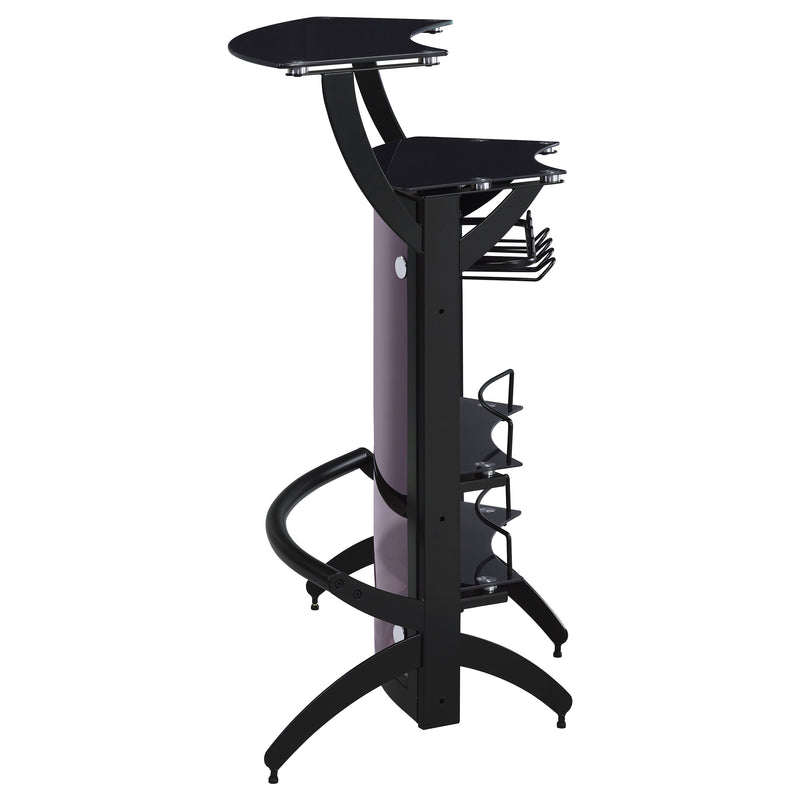 Dallas Curved Freestanding Home Bar Cabinet with Storage Black