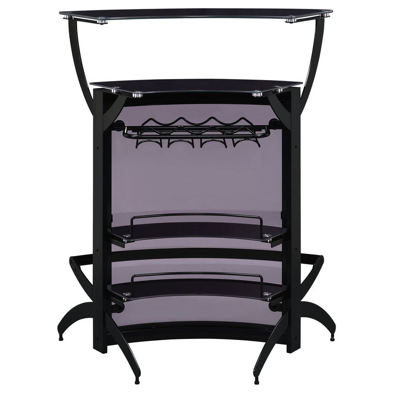 Dallas Curved Freestanding Home Bar Cabinet with Storage Black
