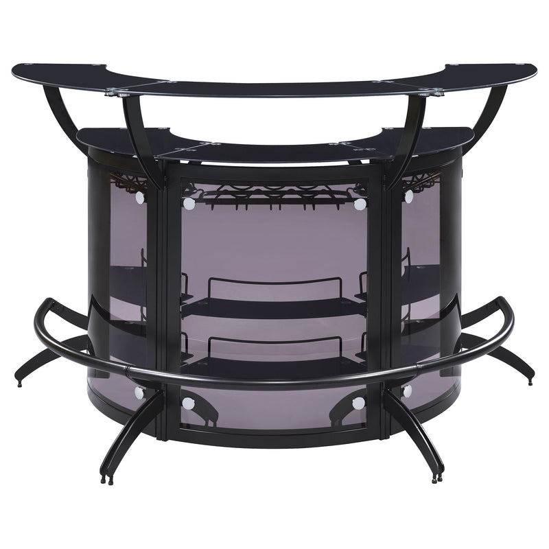 Dallas 3-piece Curved Freestanding Home Bar Set with Storage Black