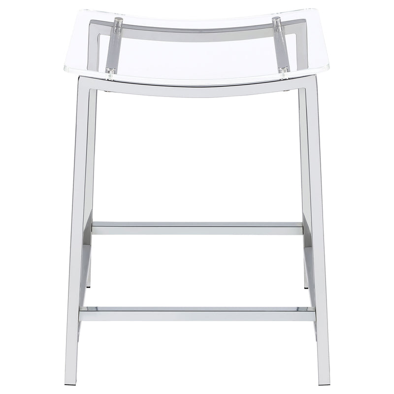 Jovani Acrylic Backless Counter Stool Chrome (Set of 2)