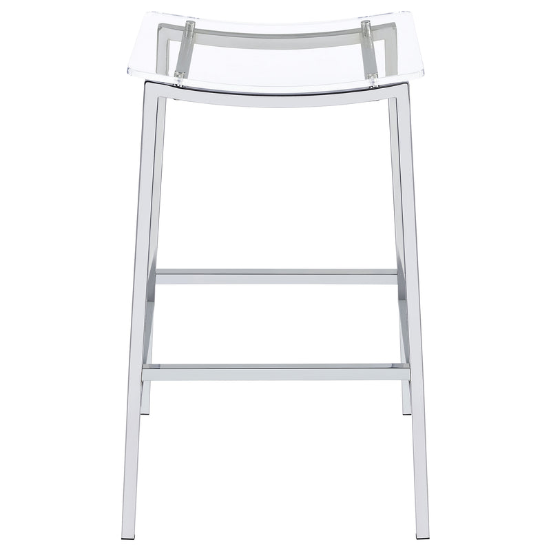 Jovani Acrylic Backless Bar Stool Chrome (Set of 2)