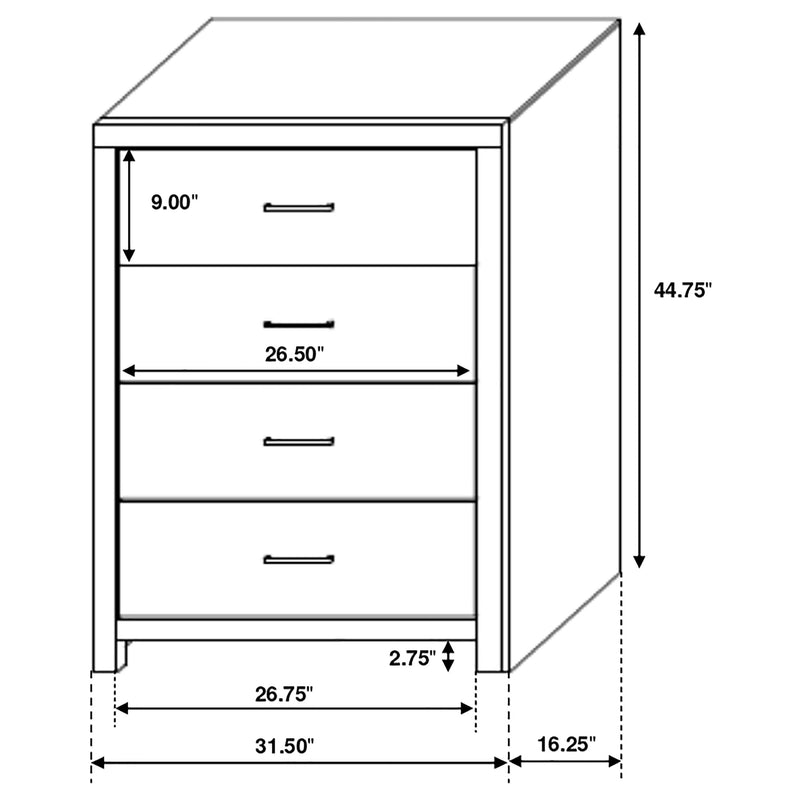 Brantford 4-drawer Bedroom Chest Coastal White