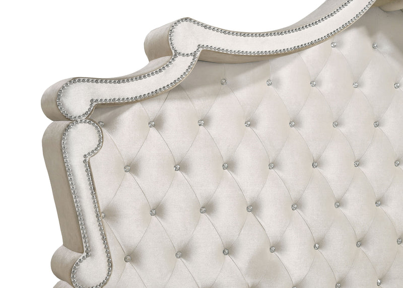 Antonella Upholstered California King Panel Bed Ivory And Camel