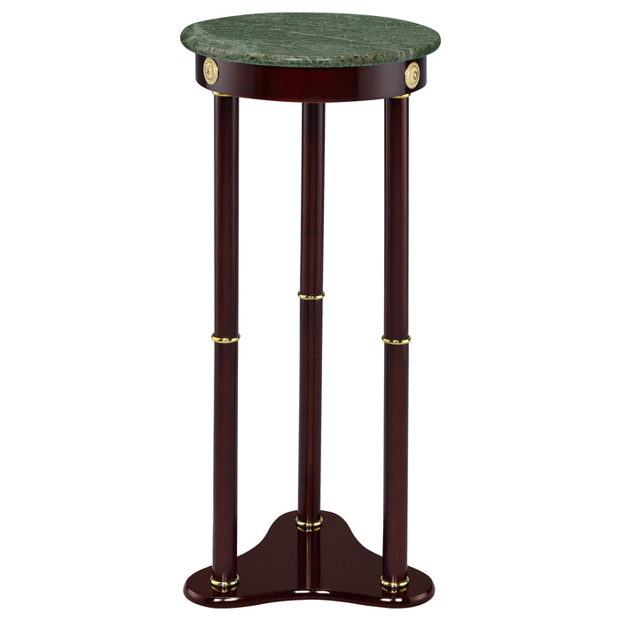 Edite Round Marble Top Plant Stand Merlot
