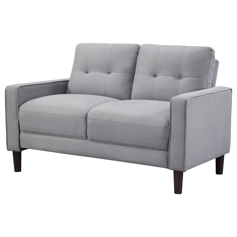 Bowen Upholstered Track Arm Tufted Loveseat Grey