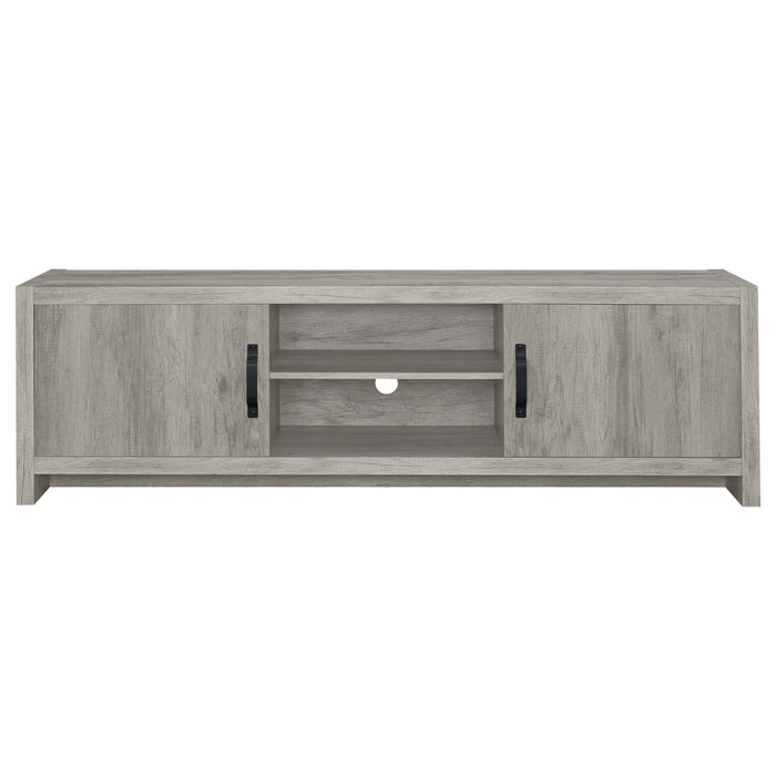 Burke 2-door Engineered Wood 71-inch TV Stand Grey Driftwood