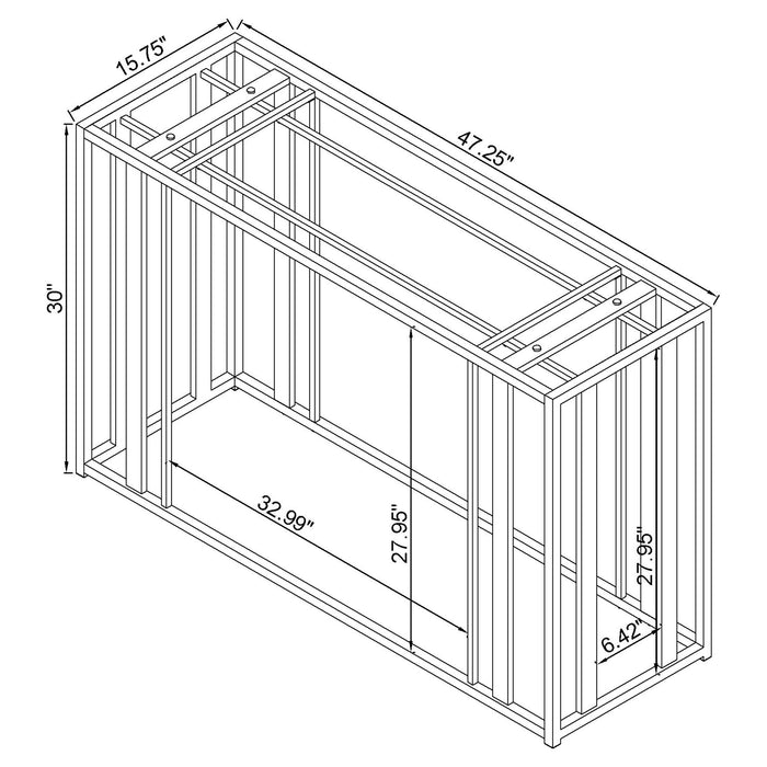 Adri Glass Top Entryway Console Table Matte Brass
