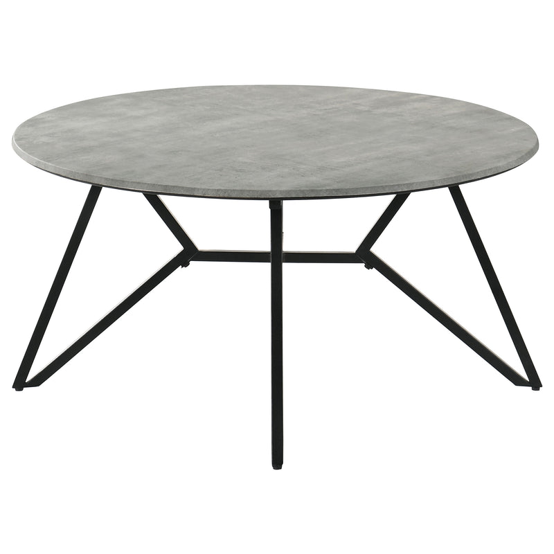Hadi Round SmartTop™ Coffee Table Cement and Gunmetal