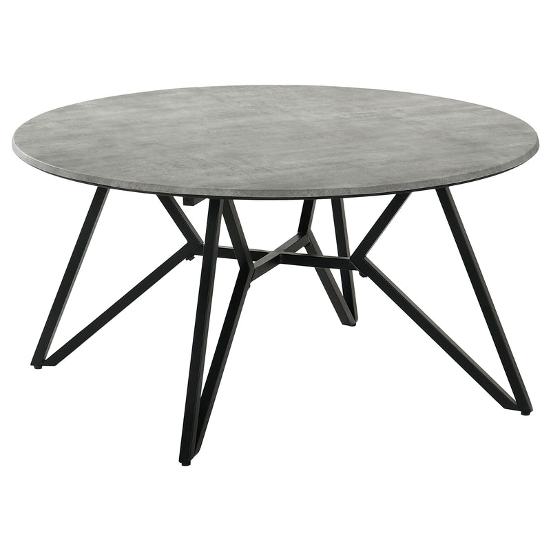 Hadi Round SmartTop™ Coffee Table Cement and Gunmetal