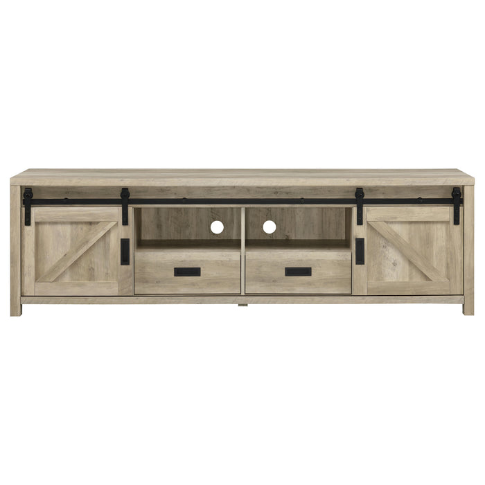 Madra 2-door Engineered Wood 79-inch TV Stand Distressed Pine
