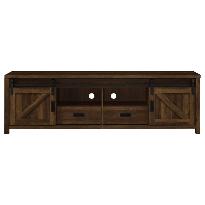 Madra 2-door Engineered Wood 79-inch TV Stand Dark Pine