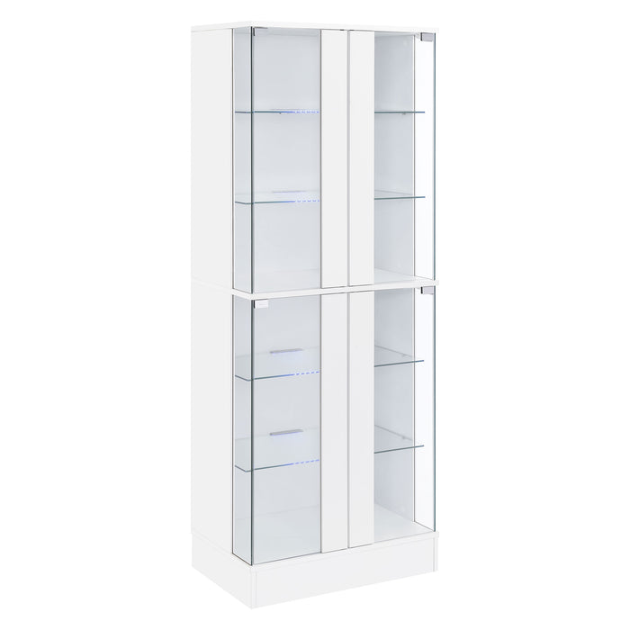 Cabra 4-door LED Curio Display Cabinet White High Gloss