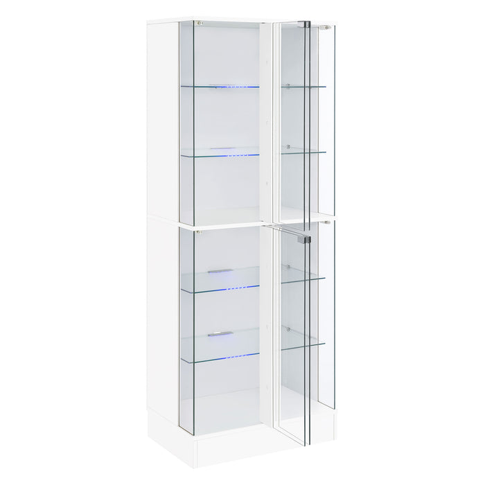Cabra 4-door LED Curio Display Cabinet White High Gloss